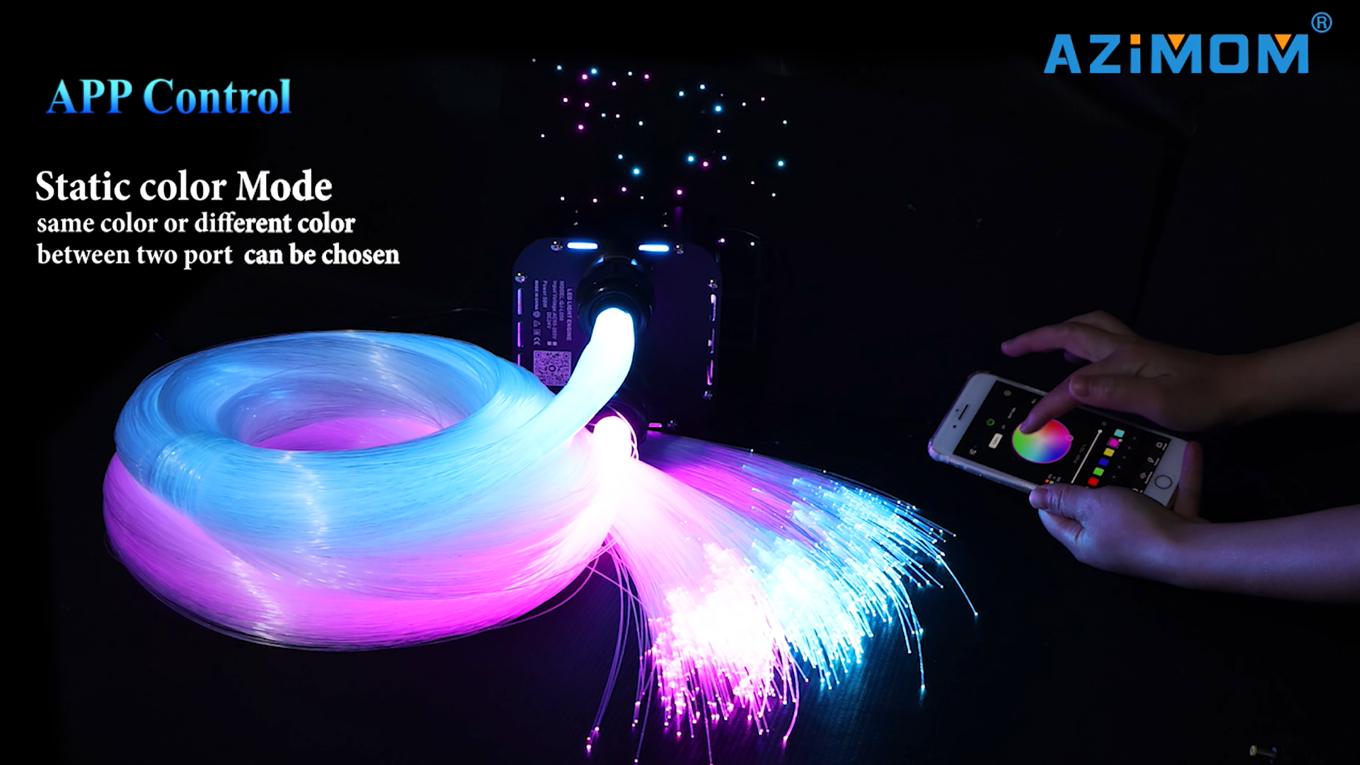 AZIMOM Updated Dual Color 50W Twinkle Fiber Optic Starlight Kits