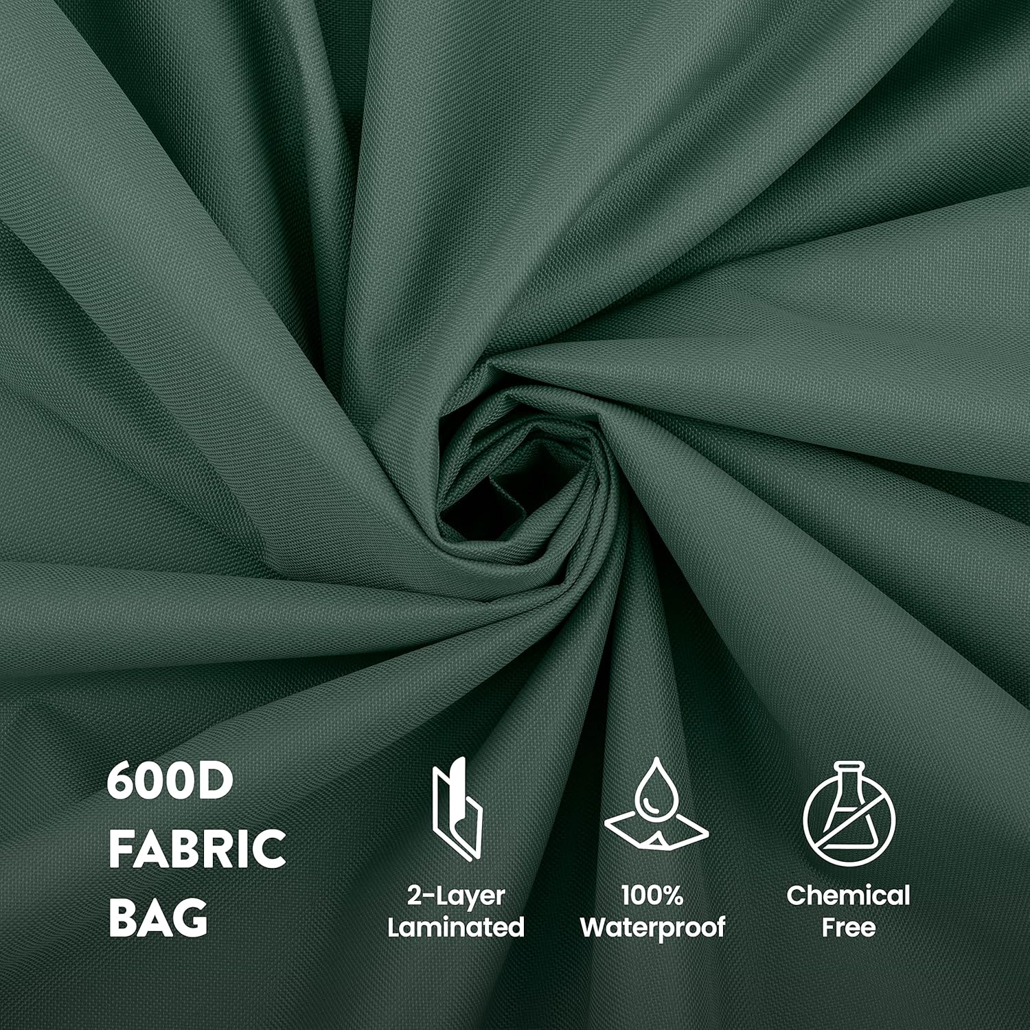 ZOBER 600D Oxford Fabric Rolling Christmas Tree Storage Bag - Fits 7.5 Ft Artificial Trees - Waterproof Christmas Tree Bag For Storage Box For Xmas, Durable Handles and Wheels - Card Slot - Green - Image 5