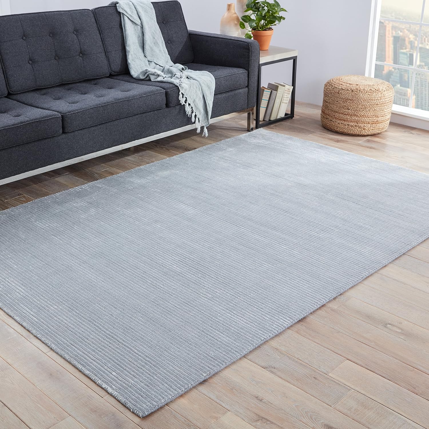 Jaipur Living Basis Handloom Solid Blue Area Rug (10' X 14')
