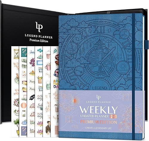 Legend Planner PRO Premium  Planificador semanal, mensual y presupuestario grande sin fecha con rastreador de hábitos  Organizador de vida para