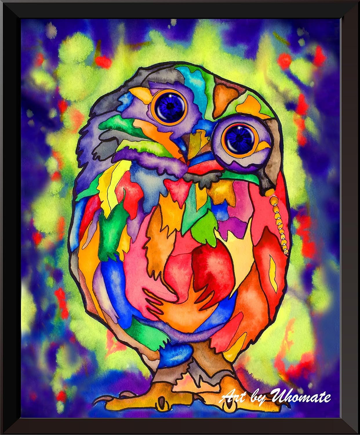 Uhomate Watercolor Owl The Owl Decor Cute Owl Wall Art Owl