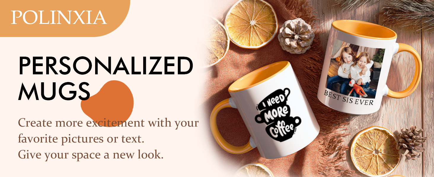 Amazon.com: Polinxia Ship Next Day Custom Mug Design Your Own Photo Text  Personalized Picture Gifts for Women Men Customized Gift Idea Personalized Coffee  Mugs 11oz Black Handle : Home & Kitchen