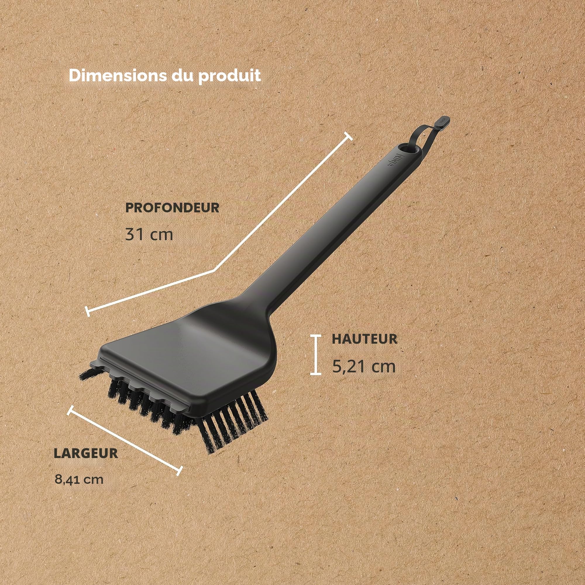 Ninja XSKBRUSHXL Woodfire Brosse de Nettoyage pour Barbecue d'extérieur, Compatible avec Tous Les barbecues d'extérieur Ninja Woodfire (séries OG700, OG800 et OG900), Anti-Rayures, résistant à la