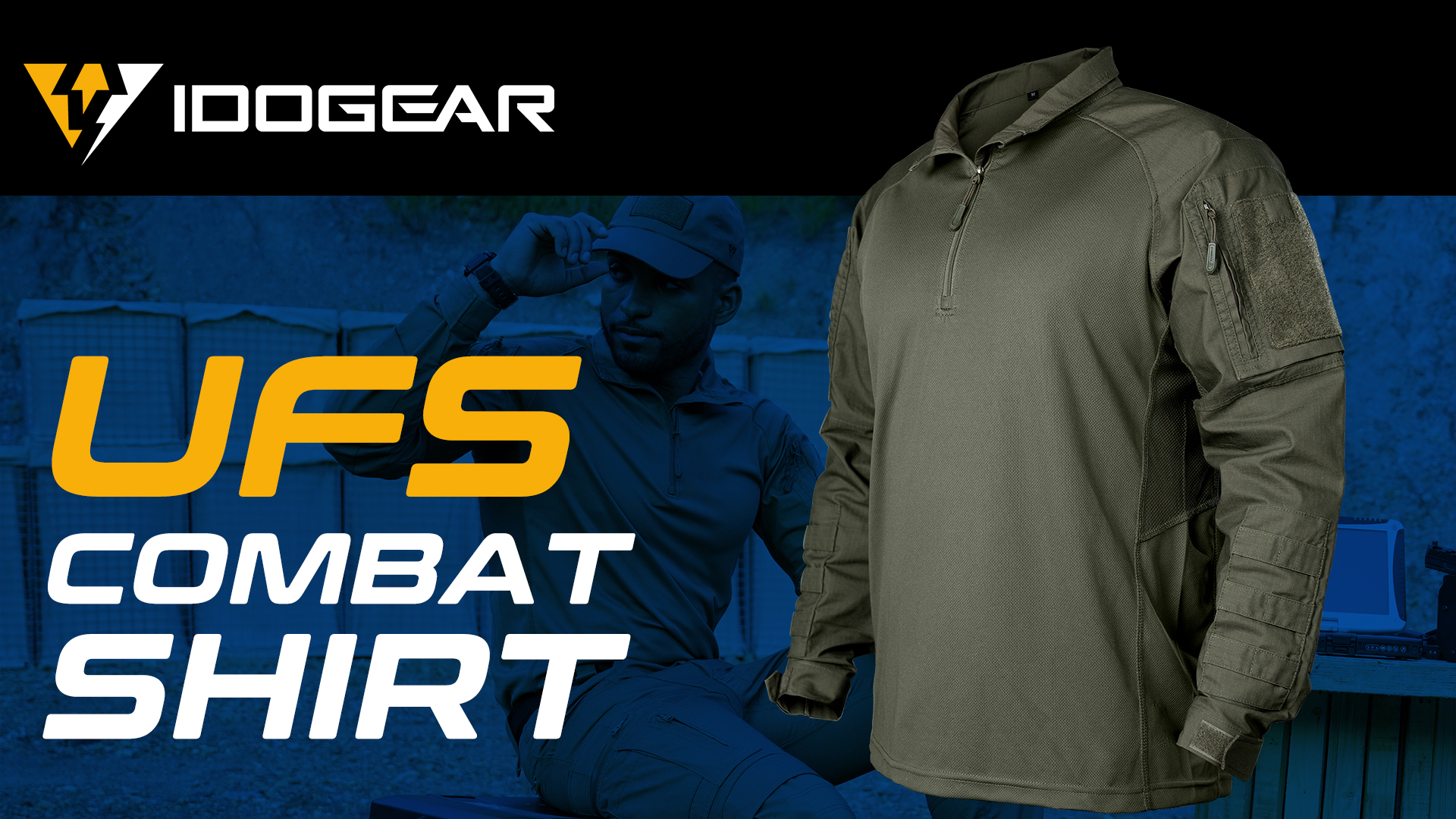 IDOGEAR Chemise De Combat G3 Homme Avec Coudières - Shirt Tactique 1/4 Zip Manches Longues Airsoft Militaire