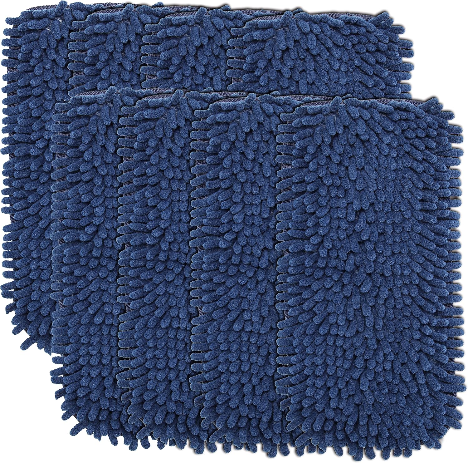 LTWHOME Replacement 12 Inch Chenille Coral Pads Flat Mop Refills (Pack of 8)