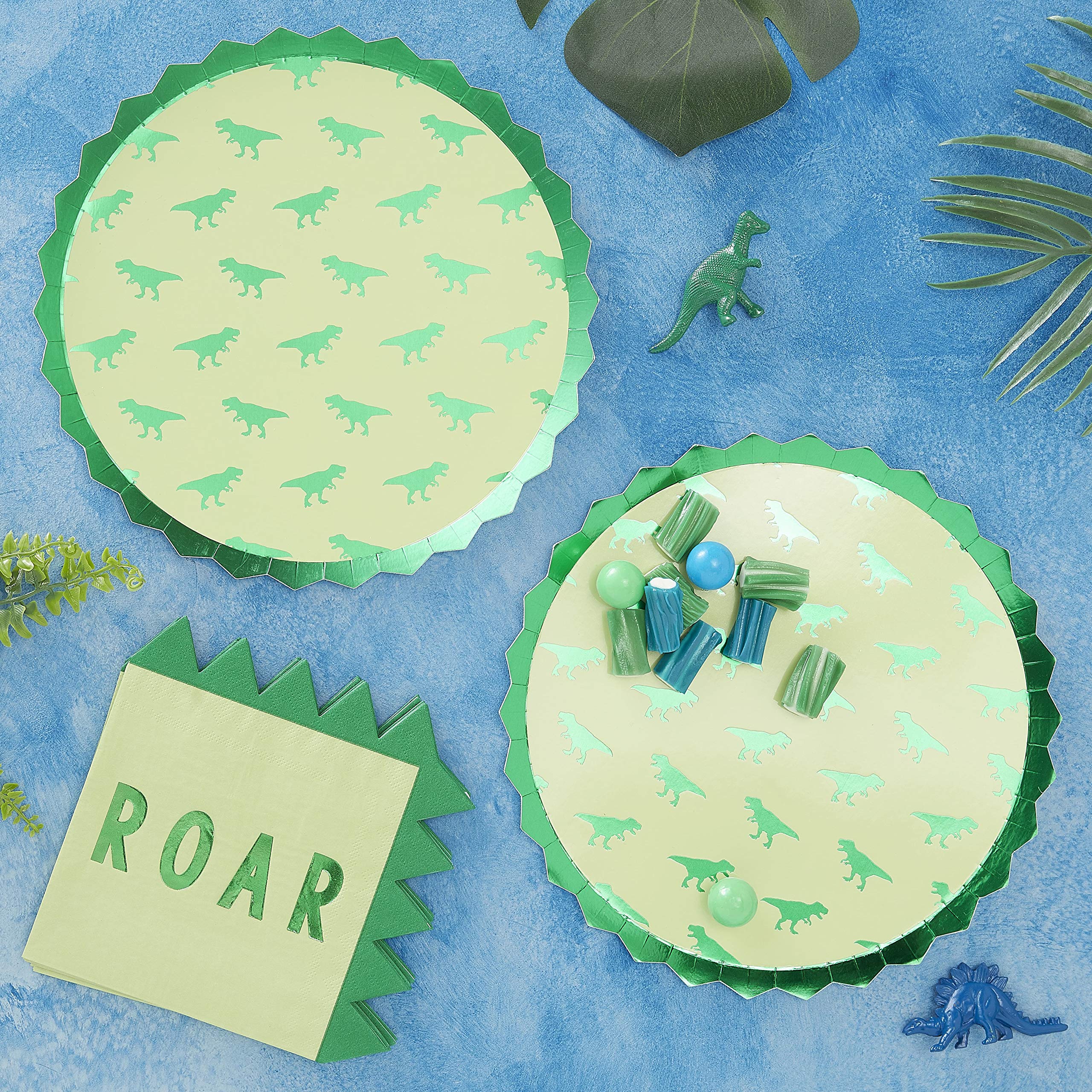 Ginger Ray Grüne Dinosaurier-Wimpelkette – Mit Spikes, Kein Helium Nötig, Für Dino-Partys