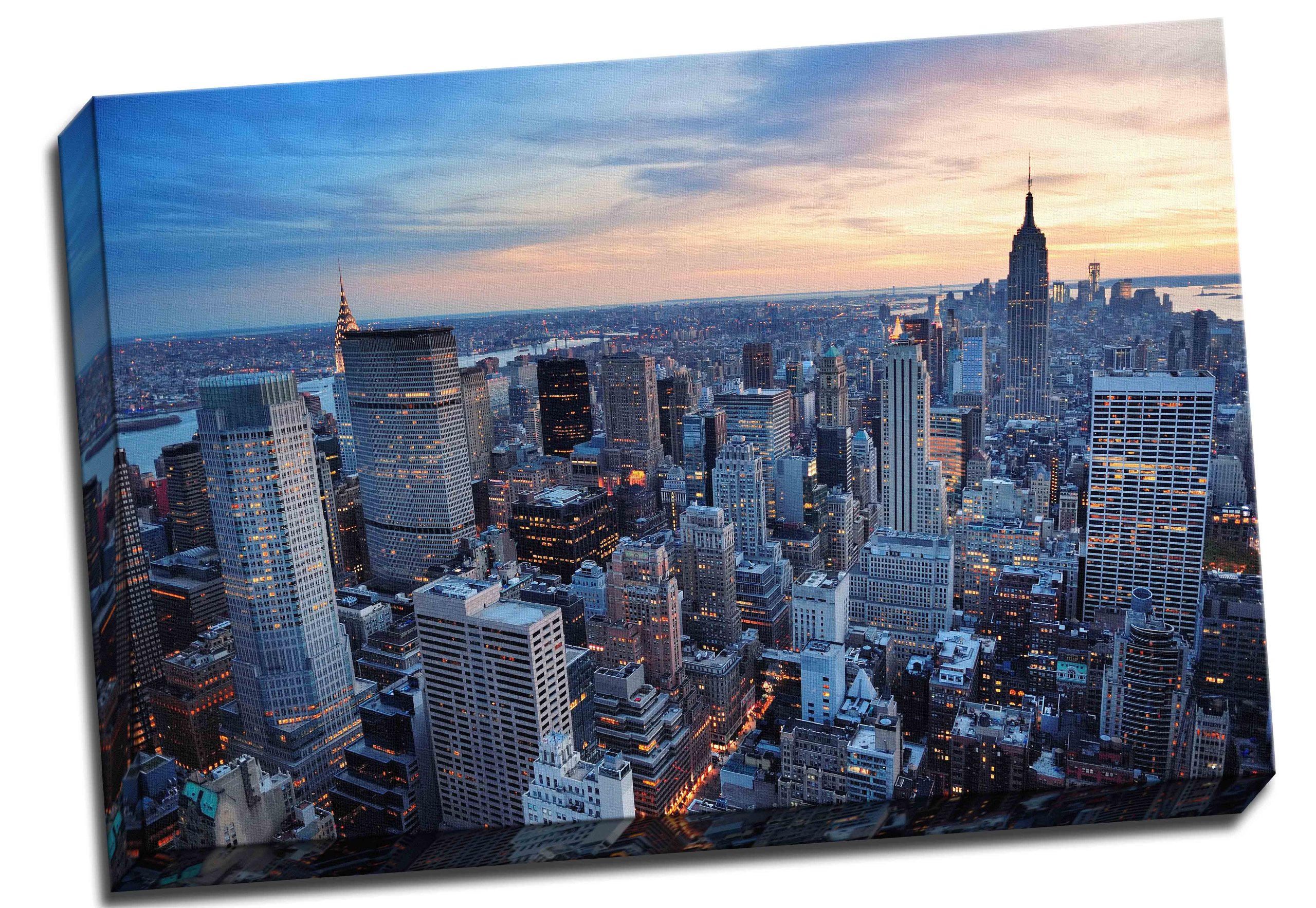 New York Canvas Manhattan Skyline Canvas Art Print Large 30x20 Inches