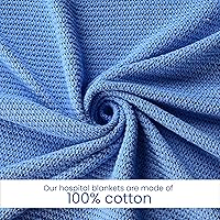 Vista 3 de Linteum Textile - Manta térmica de hospital de 66 x 90 pulgadas, 100 % algodón, transpirable, suave y acogedora, con diseño de célula abierta