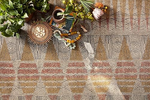 Miniatura 6 de Justina Blakeney x Loloi Chalos Collection CHA-06 Alfombra natural  puesta de sol, contemporánea, 4.9ft - 0.7in x 5.6ft - 5.6ft