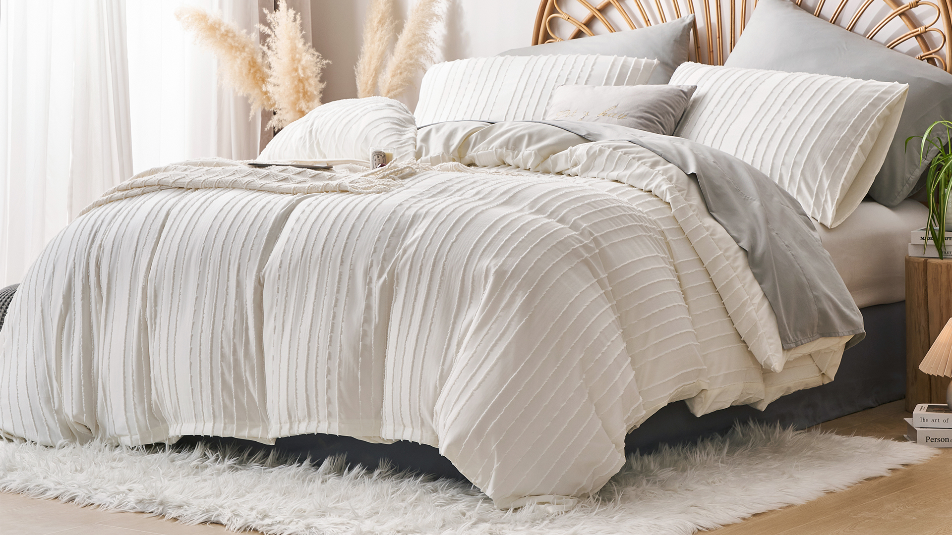 Juego Cama Senville King - 3 Piezas Microfibra - Beige Bohemio - Incluye Funda Edredón Y 2 Almohadas