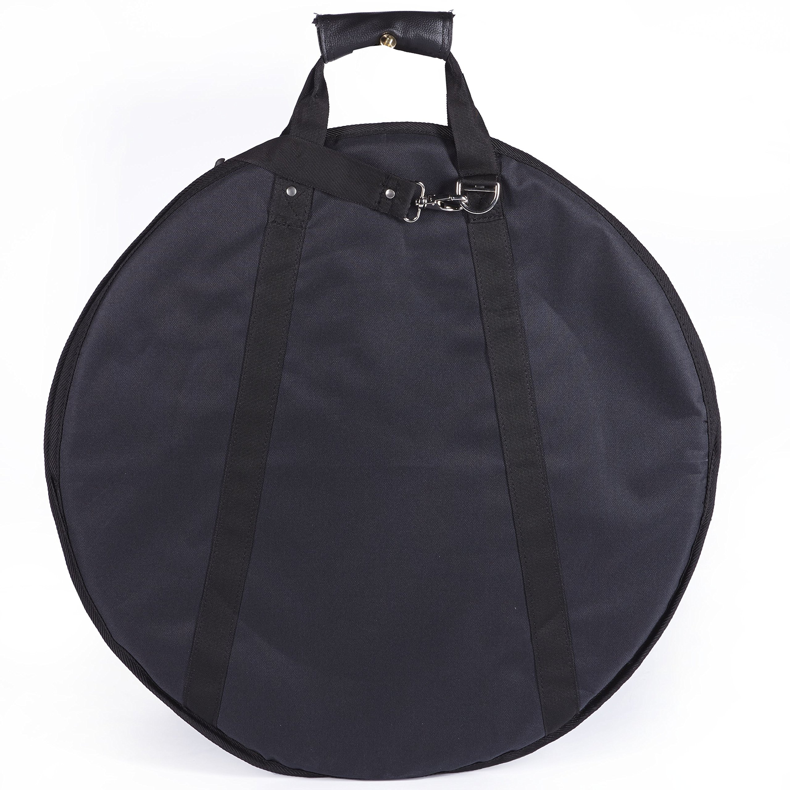 MUSIC STORE Cymbal Bag 24", Beckentasche, Schutz für Becken, Nylon, Gepolstert, Extra Außentasche für HiHat-Becken, Reißfest, Wasserabweisend, Schwarz