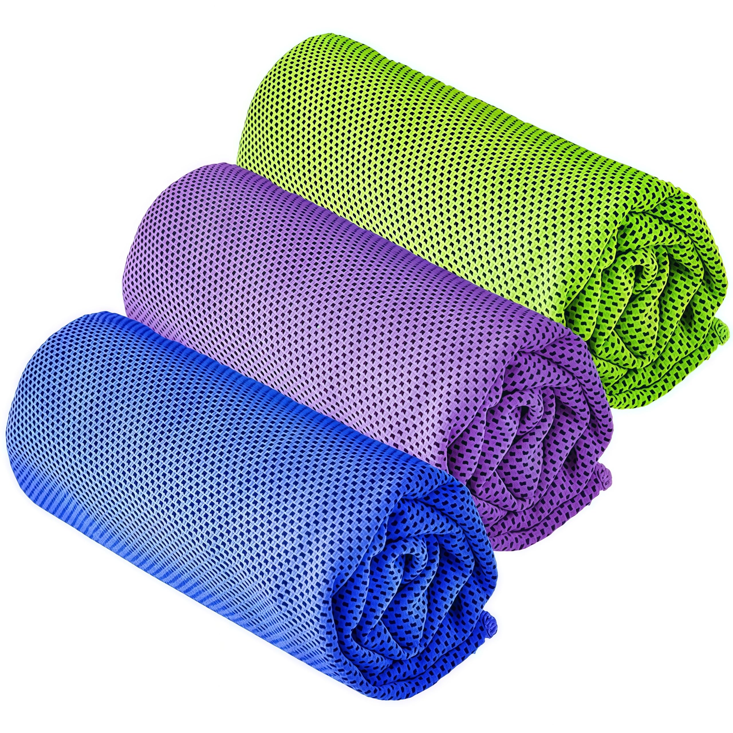 YQXCC 3 Pcs Cooling Towels 120x30 cm, Ice Cool Microfibre Towel for Neck & Face, Soft Breathable for Gym, Yoga, Golf, Running, Camping & Hot Weather