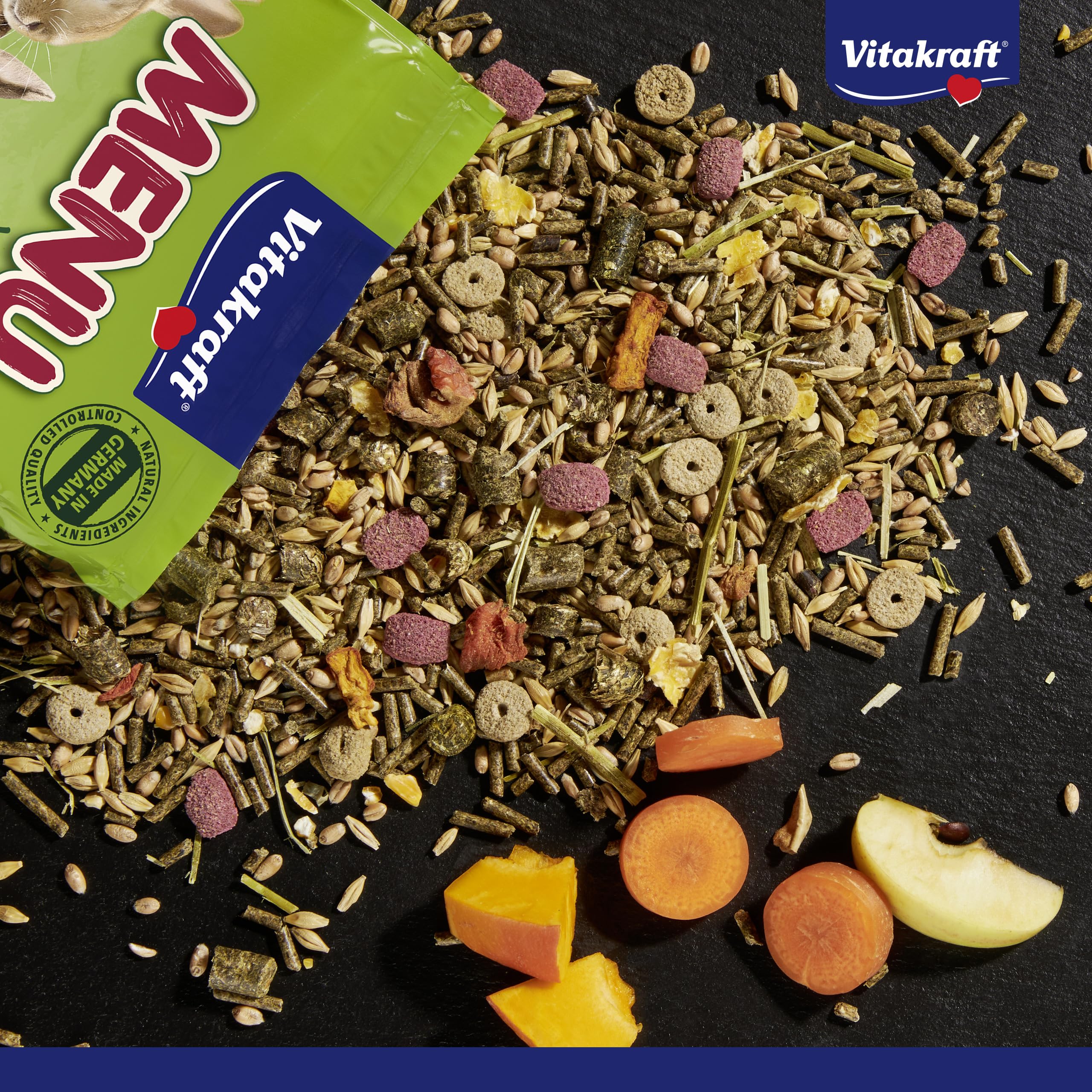 Vitakraft Menu Vital, Zwergkaninchen Futter, mit Kräutern und Gemüse, rohfaserreich, ohne Zusatz von Zucker (3x 5kg)