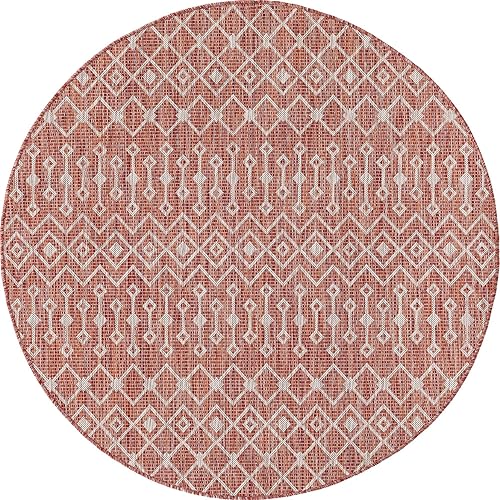 Vista 791 de Unique Loom Alfombra Colección enrejado Marroquí Celosía Transicional Interior y Exterior, Polipropileno Gris carbón/natural