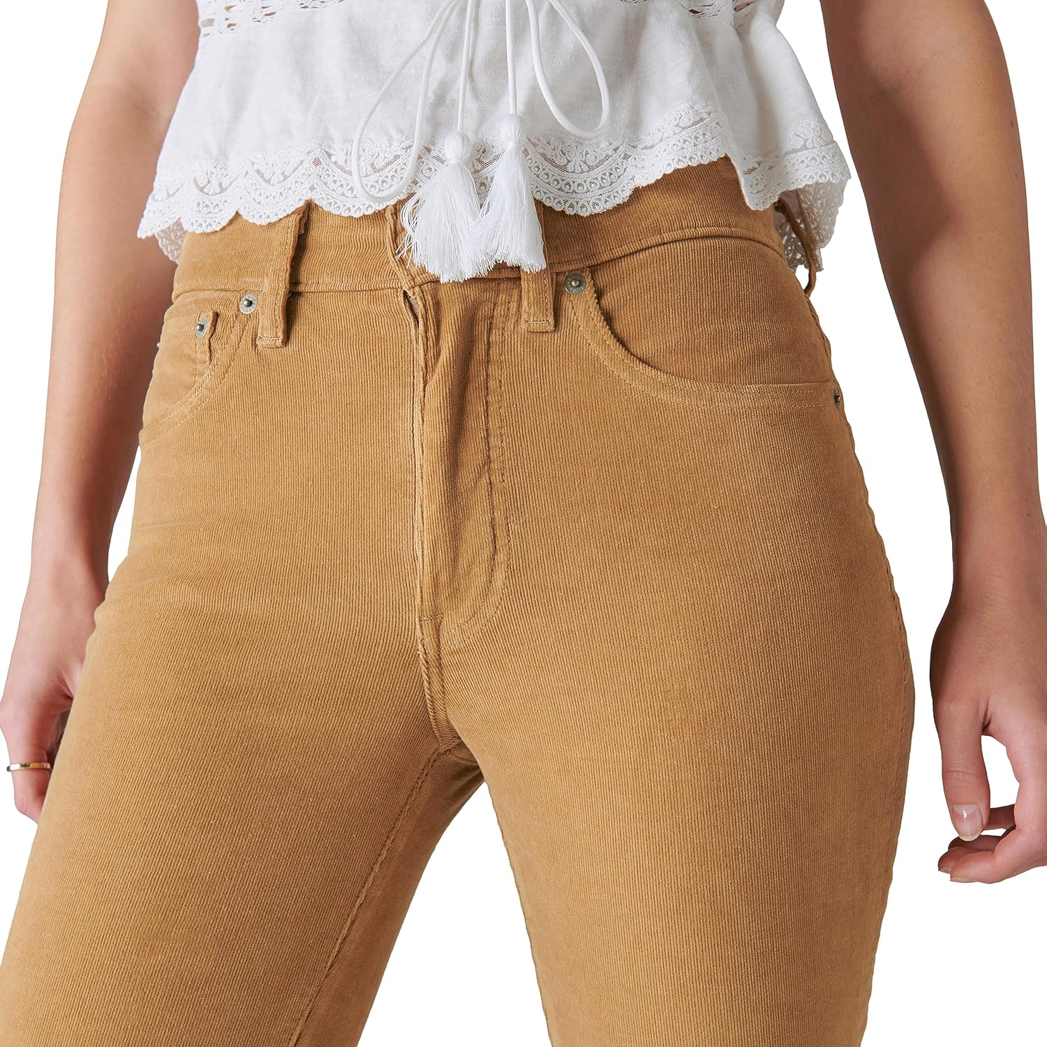 Lucky Brand Womens Lucky Brand Women's High Rise Corduroy Stevie Flare Jean - Image 5