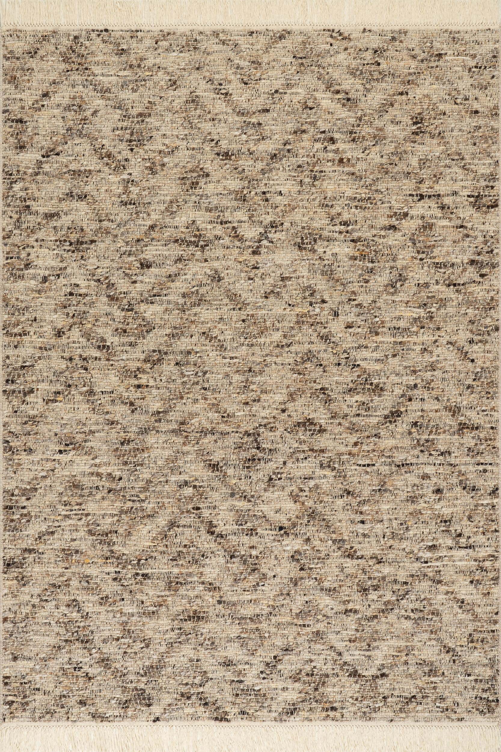 Photo 1 of Dash & Albert Juju Brown/Ivory, 5' x 8', Diamond Trellis, Wool, Soft and Cozy, High Traffic, Stain Resistant, Easy Clean, Durable Area Rug for Bedroom, Living Room, Dining, Den, Foyer, Entryway