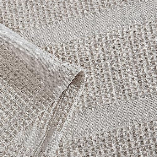 Miniatura 10 de Calvin Klein - Manta King, decoración del hogar de algodón suave, ropa de cama de tejido gofre (marfil, King)