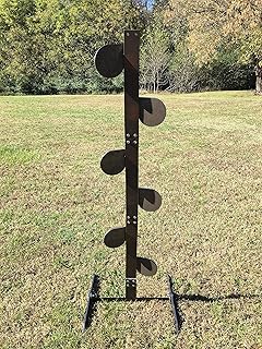 Magnum Target 6ft Tall AR500 Portable Steel Shooting Target - Reactive Dueling Tree No Weld Stand w/ 5