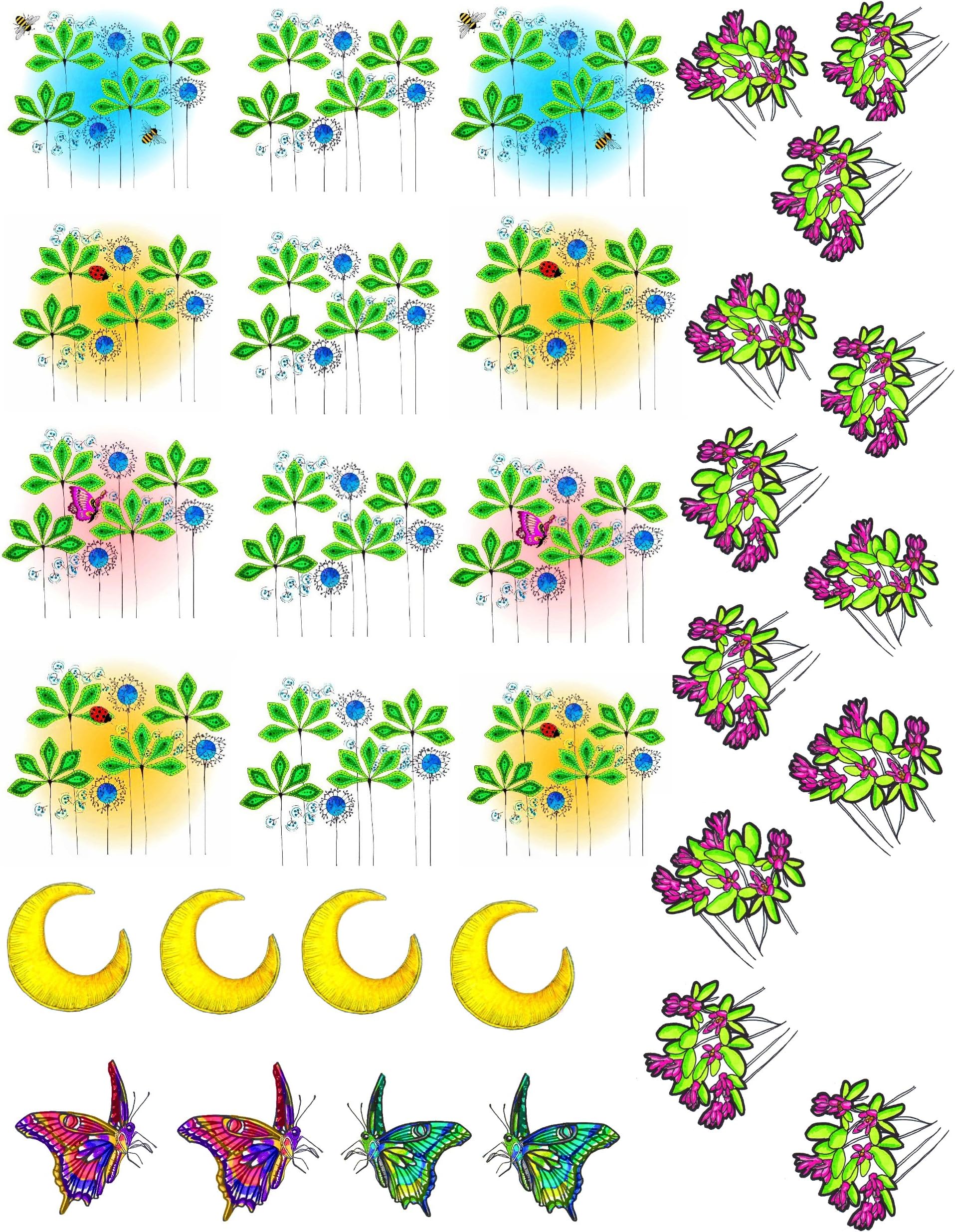 Bajidoo Lady Bug and Bubble bee Decal Full Sheet