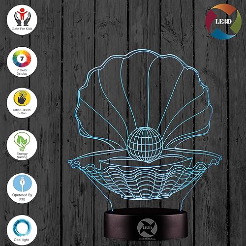 Miniatura 2 de Luz nocturna de ilusión óptica 3D  Lámpara de 7 LED que cambia de color  Luz suave fría segura para niños  Solución para pesadillas  Vieira