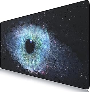 TITANWOLF - XXL Mouse Mat - Mouse Pad 900 x 400 x 3mm –Speed Gaming Mouse Pad - Extra Large - Table Mat Large Size - improved Precision and Speed – Design Galaxy Eye