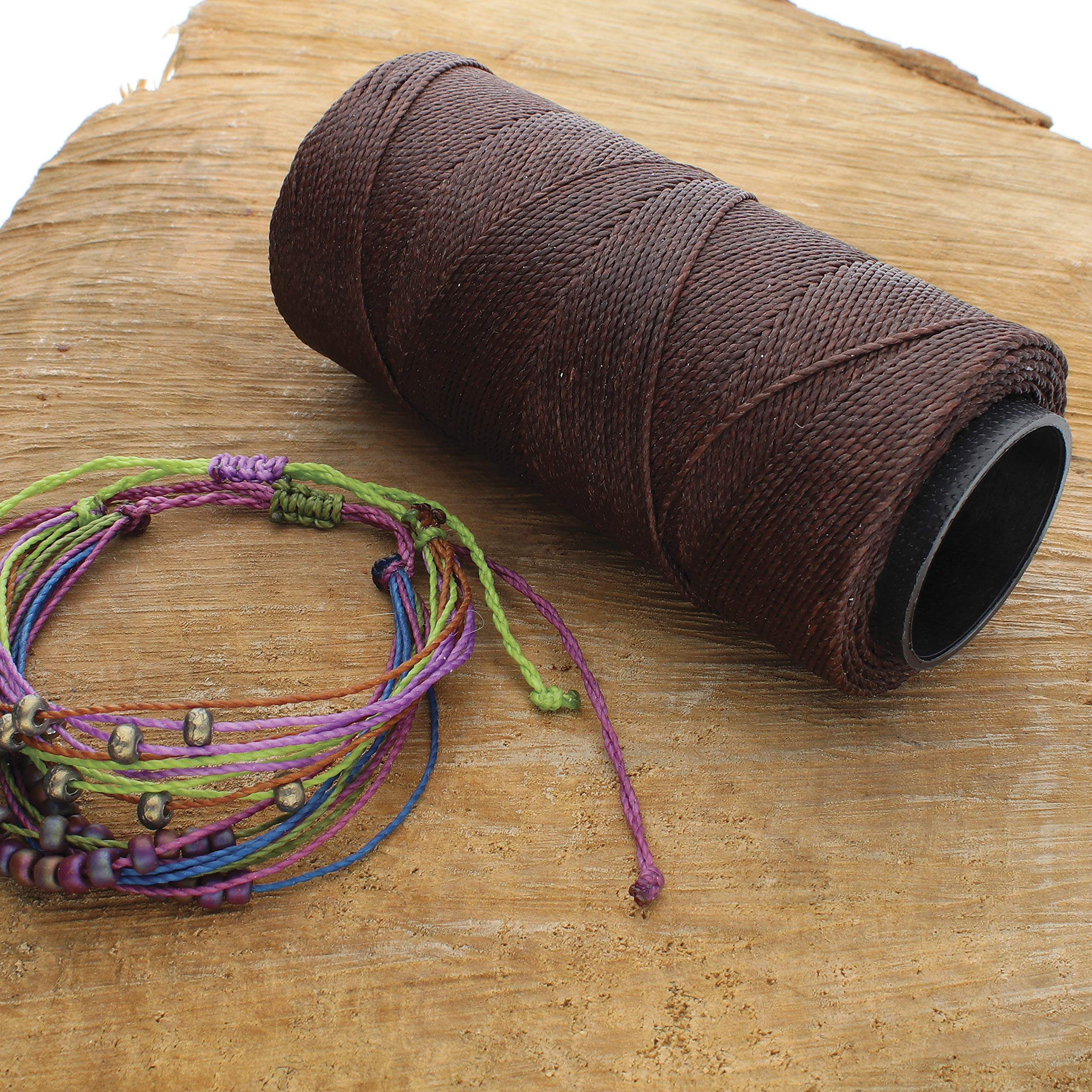 The Beadsmith Węzeł woskowany sznurek poliestrowy, średnica 1 mm, szpula 144 metrów (472 stóp) (cedar Brown)