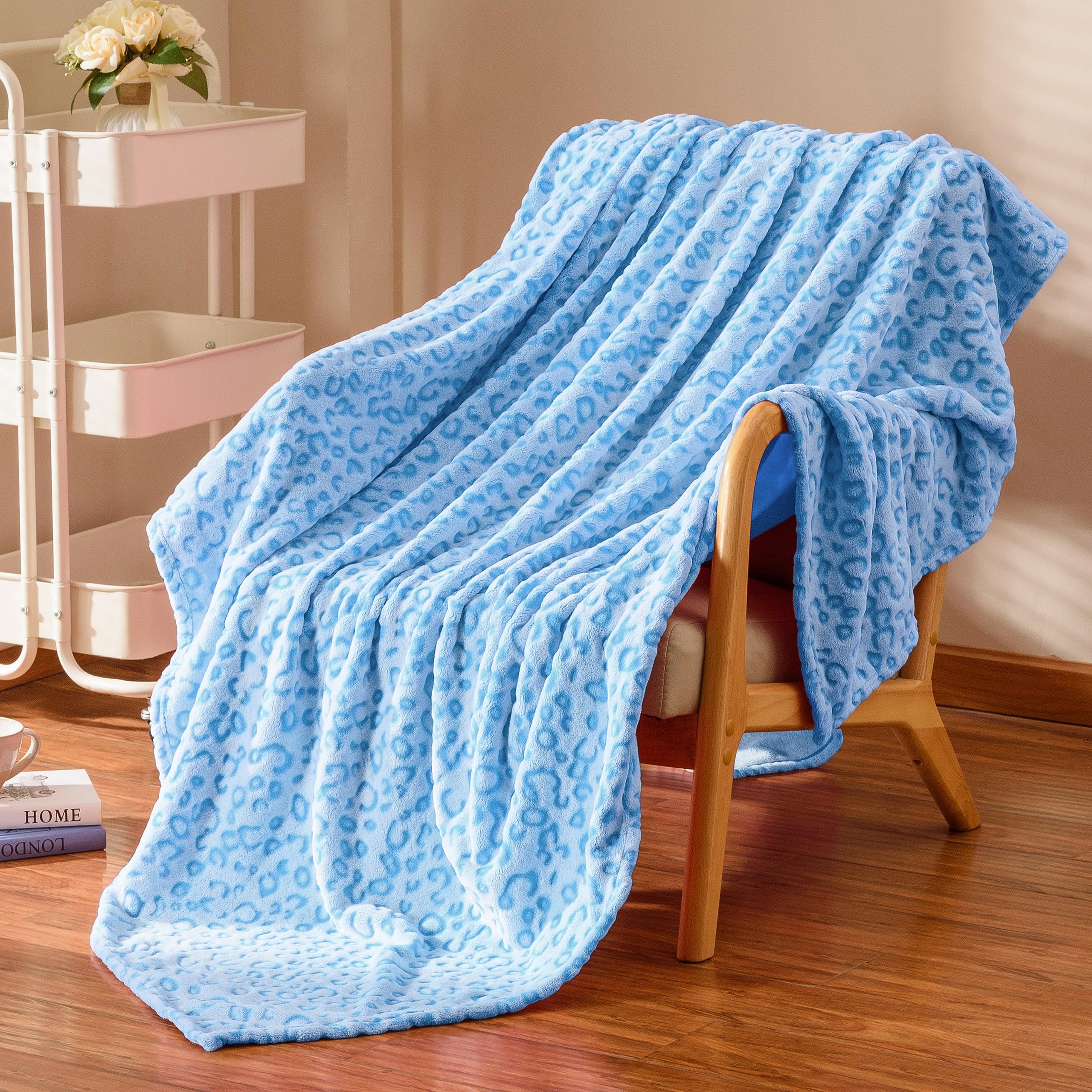 Excervent 3D Leopard Flannel Fleece Throw Blanket, 280 GSM