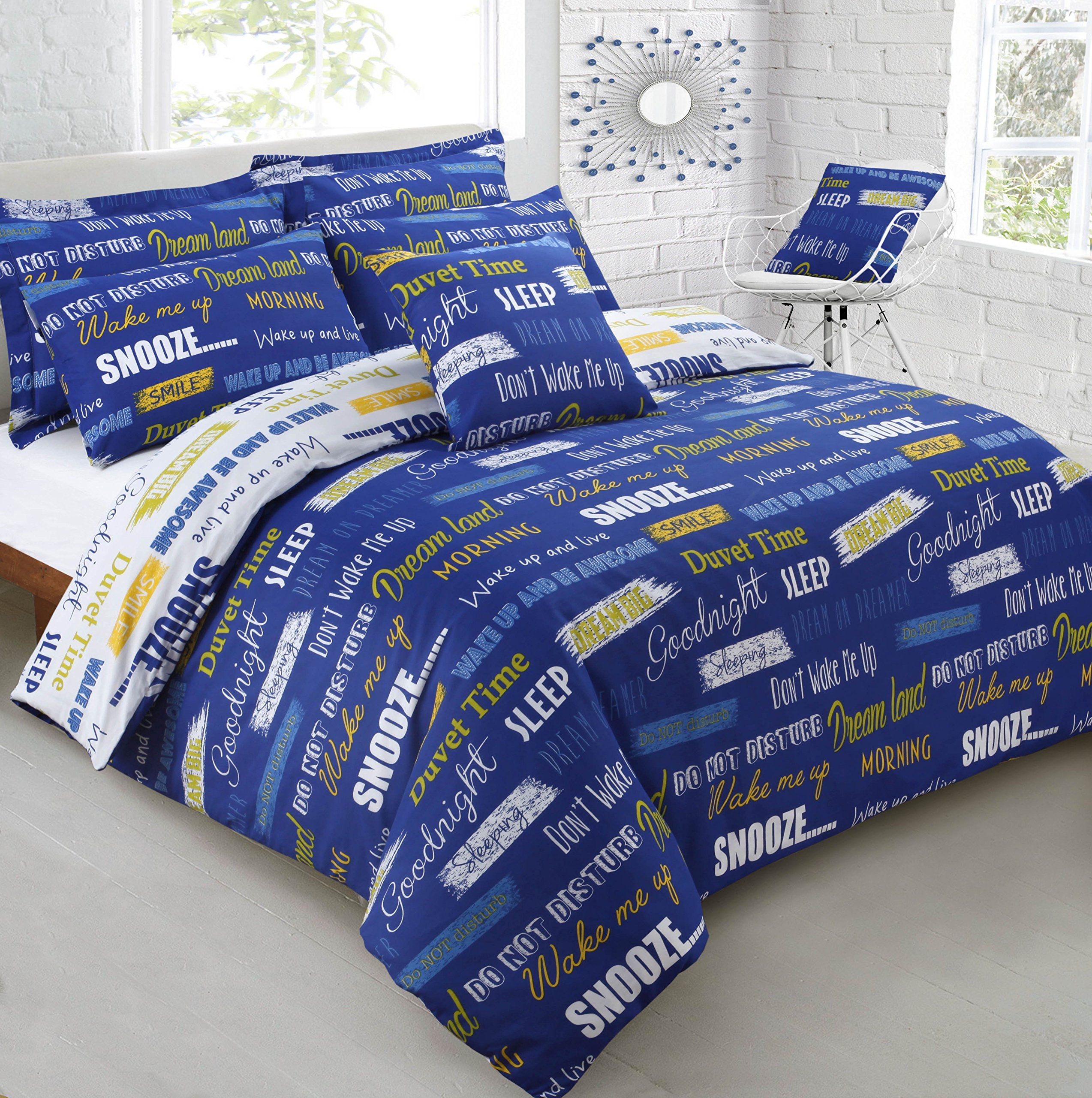 Hbs Ltd Einzelbett Don T Wake Me Up Komplett Wendbare Teenage Betten Set Bettbezug Bettwasche Set Wendbar Blau Weiss Slogans Amazon De Kuche Haushalt By belmane2271 (i'm me.) with 287 reads. amazon de