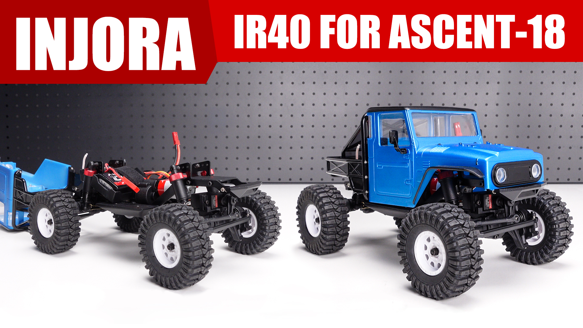 INJORA Aluminum IR40 Hard Body Front Bumper & Rear Mount for 1/18