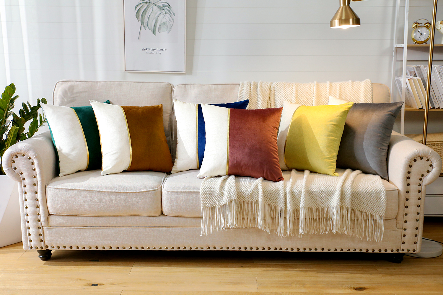 Set De 2 Taies D'oreiller Décoratives 45 X 45 Cm Patchwork Douces Et Modernes De Luxe