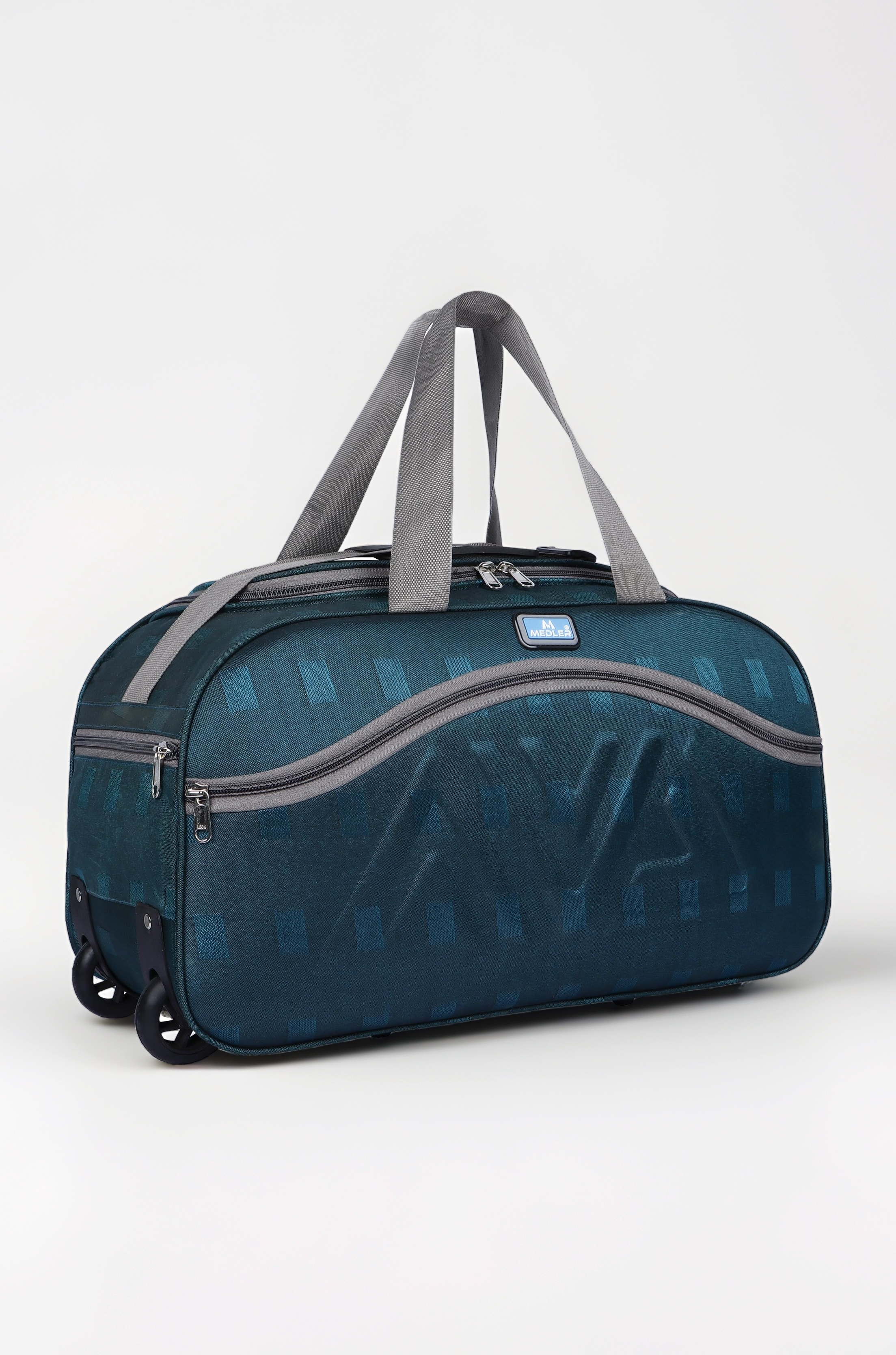 Rio Duffle Bag | Waterproof Strolley Duffle Bag | 2 Wheel Duffel Bag | Luggage Bag with Adjustable Strap - (Turquoise)