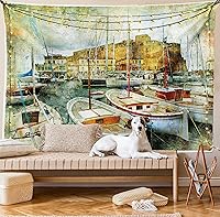 Vista 214 de Ambesonne Tapiz de naturaleza, silueta de oso salvaje en el bosque de la selva en la noche oscura, ilustración para colgar en la pared para Verde