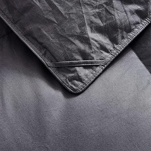 Miniatura 5 de Lujoso edredón de plumón de ganso para todas las estaciones, tamaño Queen, color gris clásico, caja deflectora de alta calidad, 1200 hilos, funda