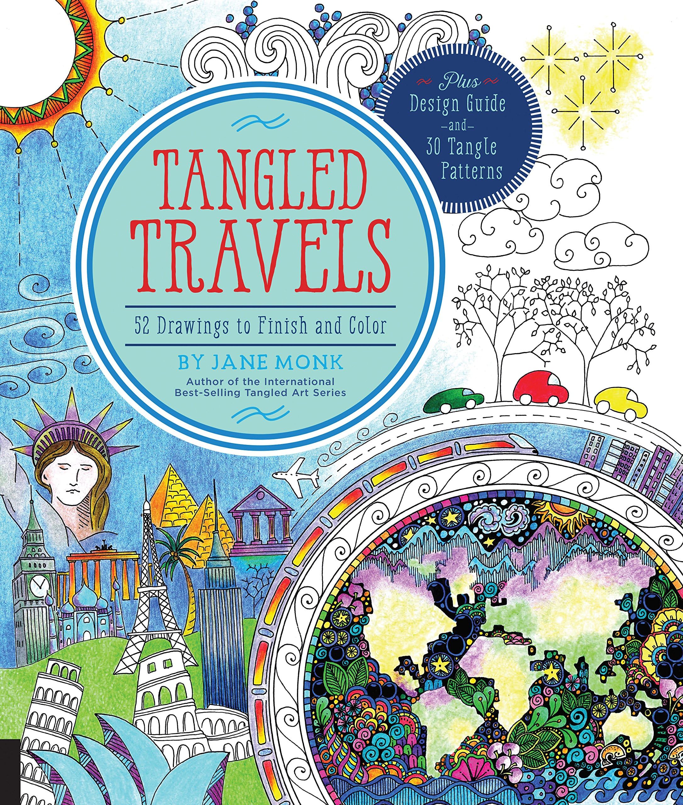 Tangled Travels: 52 Drawings to Finish and Color
