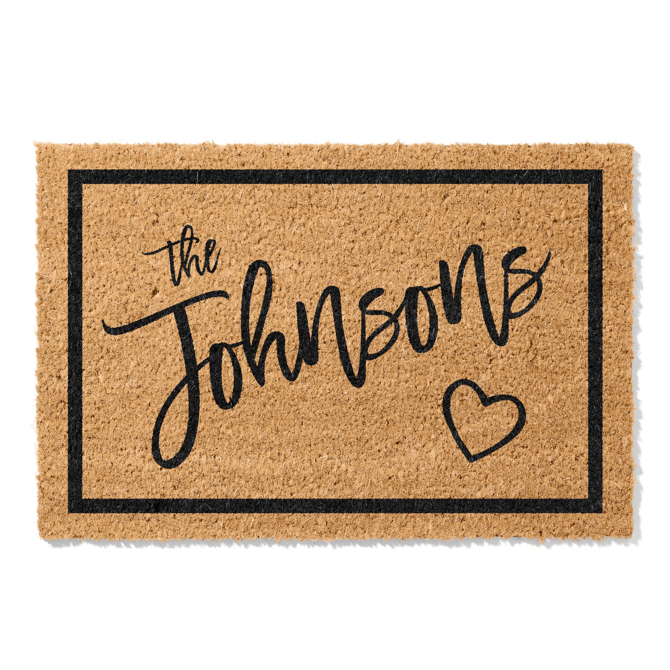 Personalized Door Mat, Custom Door Mat with Last Name & Heart Icon I 9 Designs - 3 Sizes I Personalized Doormat for Home Enterance, Ideal Housewarming