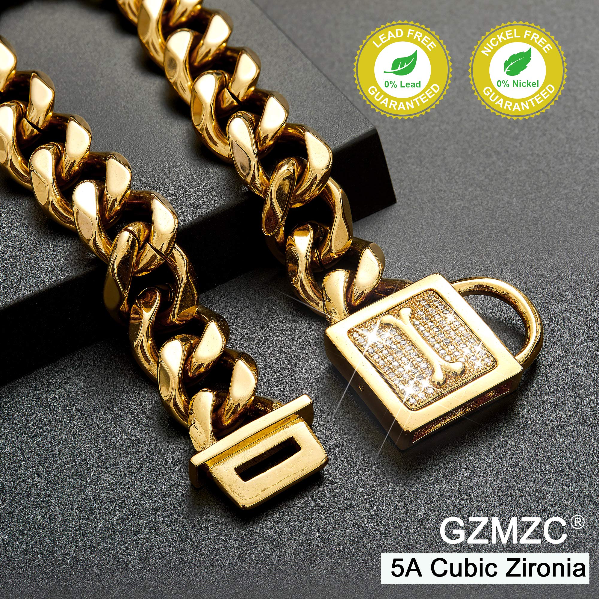 Edelstahl Hundehalsband Mit Zirkonia-Schnalle & Glocke – Silber, 11mm/15mm/19mm, Für Mittelgroße & Große Hunde