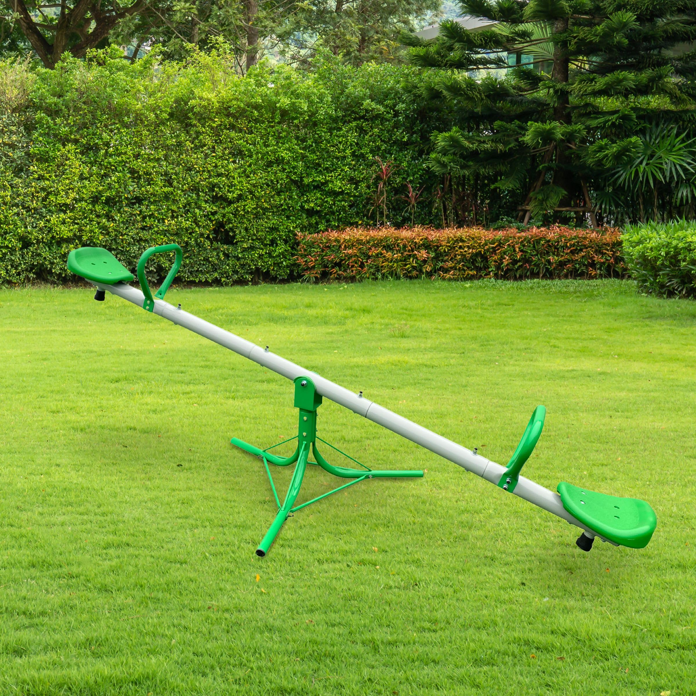 HyperMotion Swing HYP11 Kinderschaukelwippe mit 360° Drehfunktion - Gartenschaukel für 2 Kinder, UV-beständiges Material, belastbar bis 90 kg, Maße: 182 x 67 x 77 cm