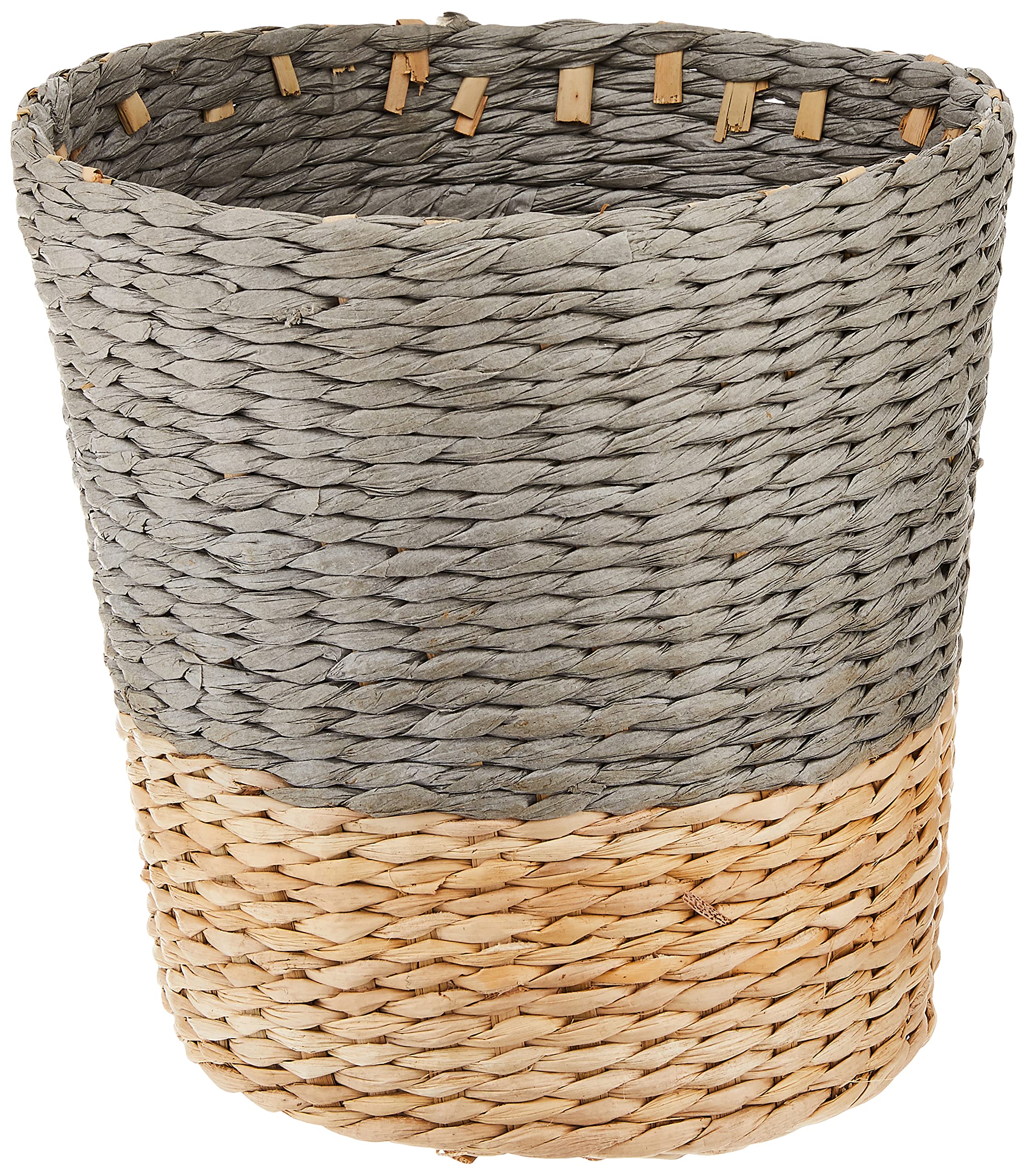 Household Essentials ML-6620 Paper Waste Basket, Two Tone, Grey Cattail