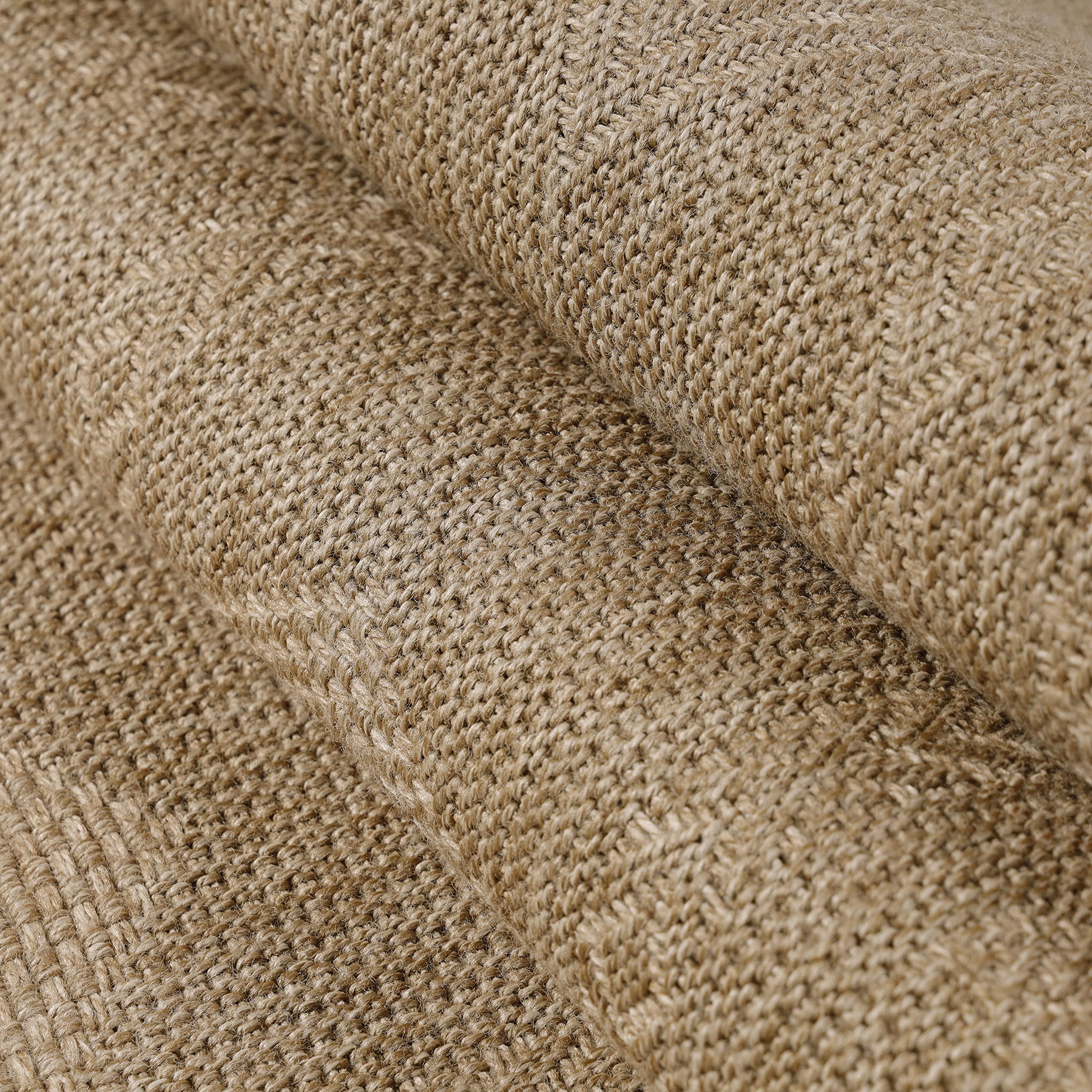 SIMPEX Outdoor Teppich 240x340 cm Wetterfester Teppich in Jute-Optik Extra großer Flachgewebe Teppich für Terrasse, Balkon, Wohnzimmer & mehr