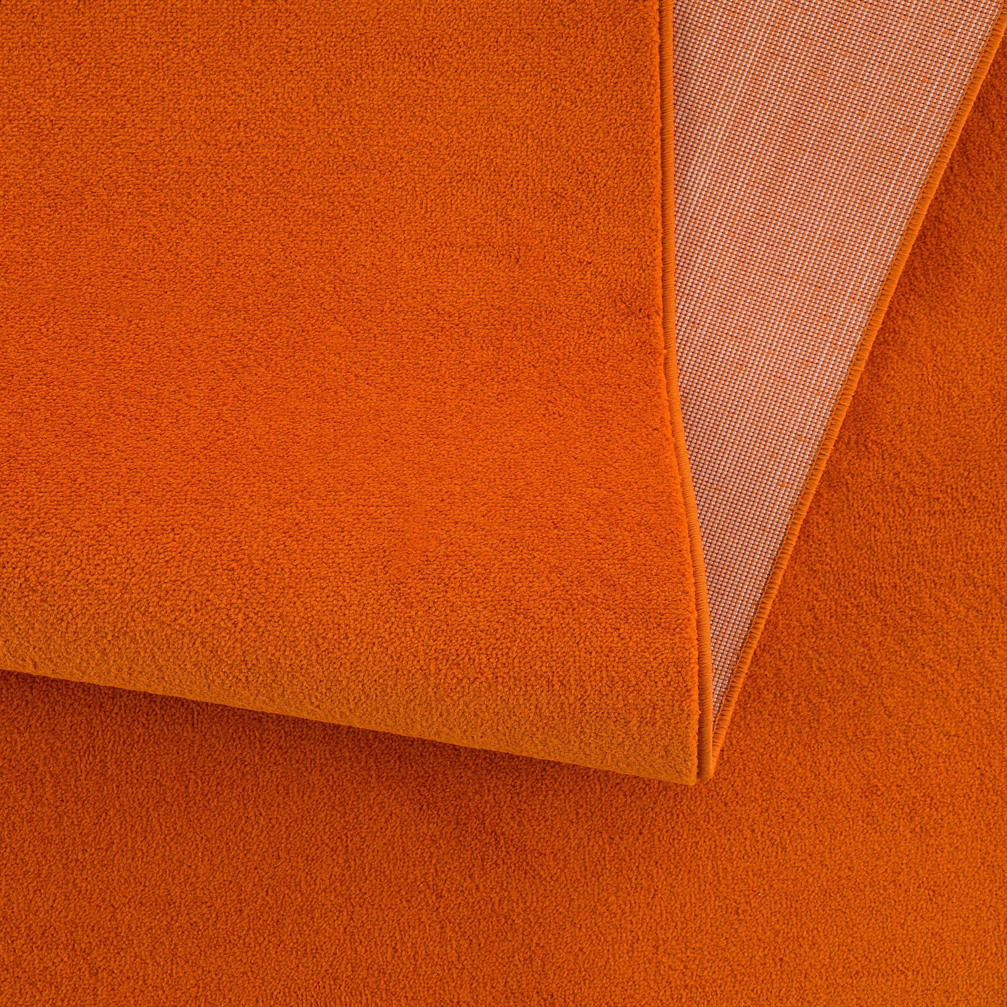 Impression Kurzflor-Wohnzimmerteppich - Schlichte Moderne Teppiche für Schlafzimmer, Büro, Flur, Küche, Kinderzimmer - Orange, 120 x 170 cm