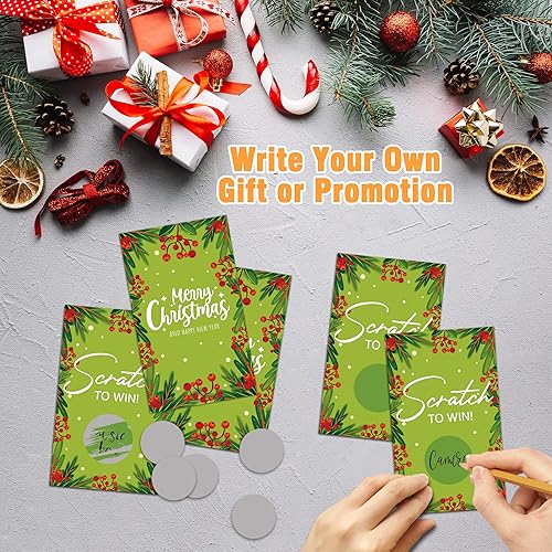 Miniatura 3 de Paquete de 50 divertidas tarjetas de juego de raspar de Navidad, juegos de rascar, suministros de fiesta de Navidad, para grupos, niños, adultos,