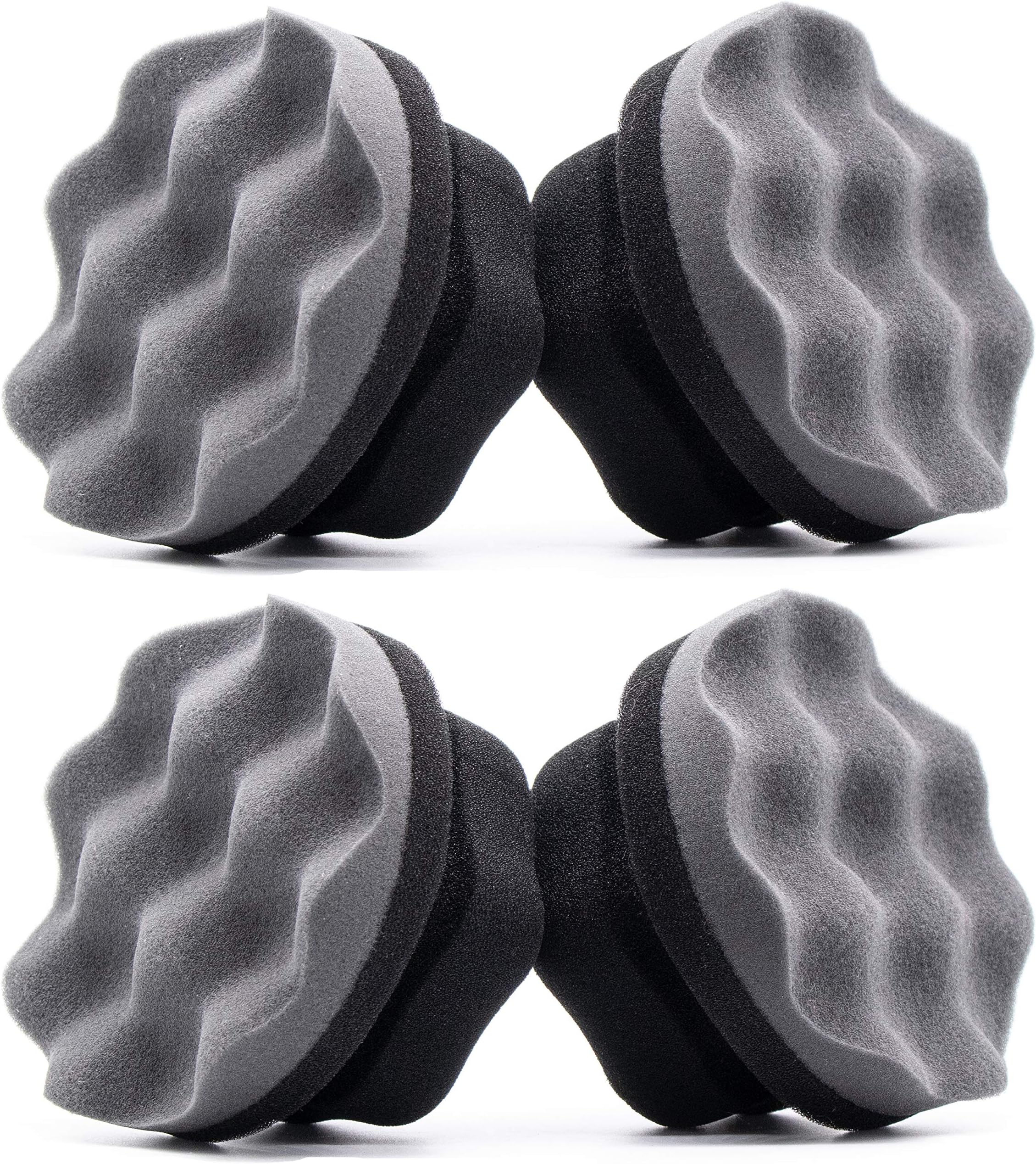 Glearo 4 Pack Tire Shine Applicator Pads, Tire Dressing Applicator - Perfect for Tire Applicator Detailing, Durable & Reusable Foam, Large Hex Grip Design for No Slip No Mess & Easy Use