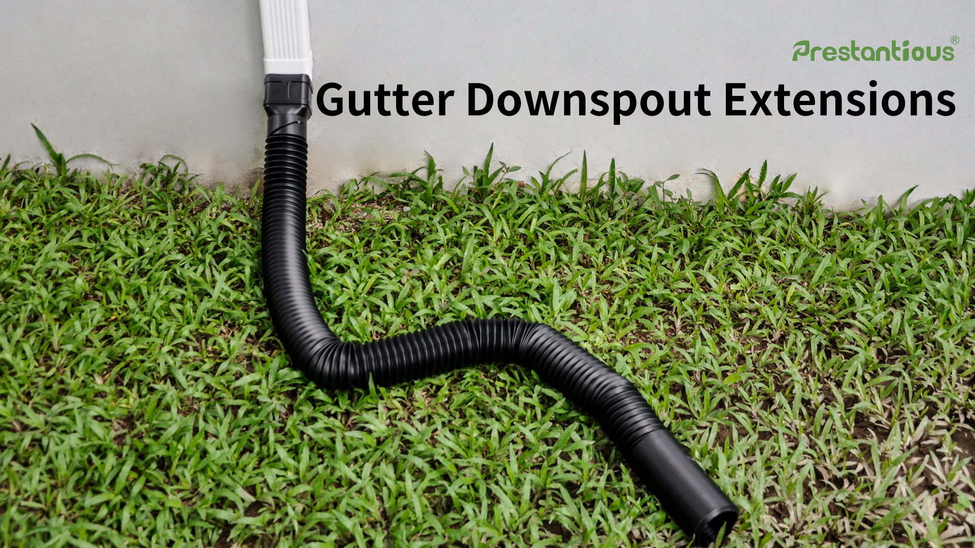 7ft Flexible Gutter Downspout Extension Pipe – 3" OD, Fits 2x3" & 3x4" Downspouts, For Rainwater Drainage (Black, 1 Pack)