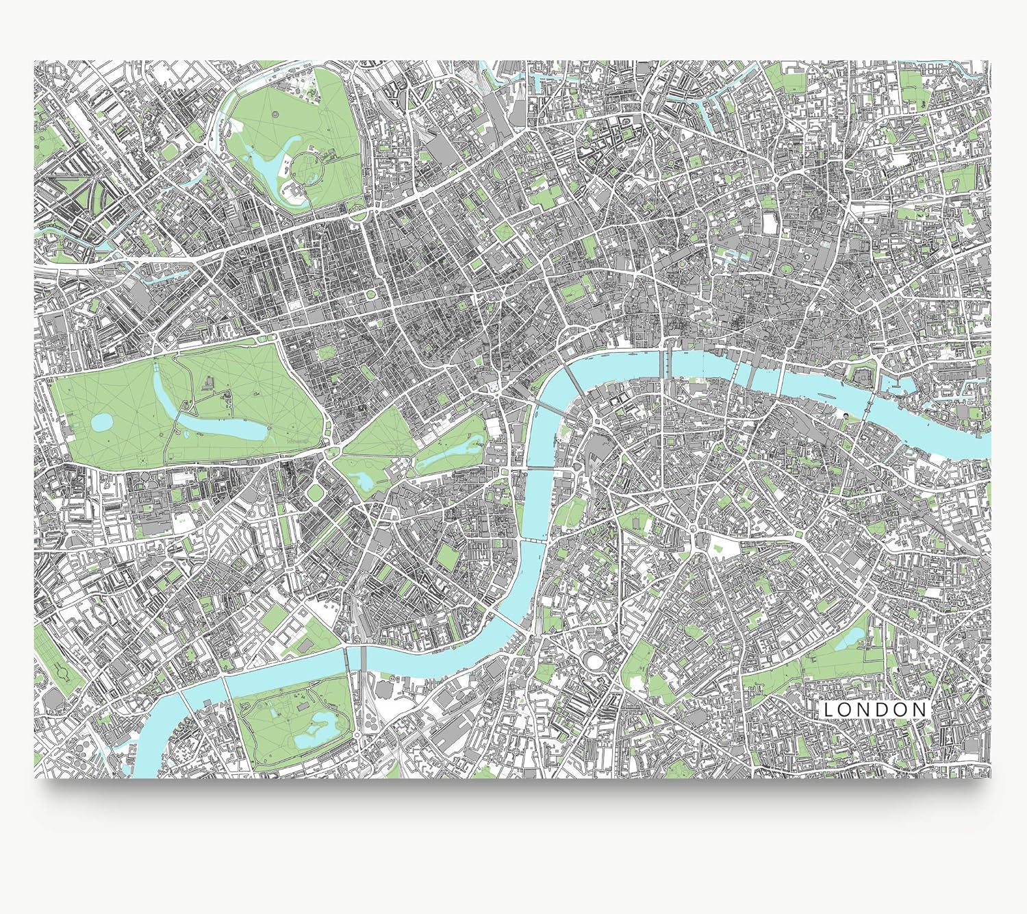 Amazon.com: London City Map Wall Art Print 8X10, London Map Poster 24X36, Handmade London England Decor, London Uk, London Gifts And Souvenirs By Maps As Art : Handmade Products