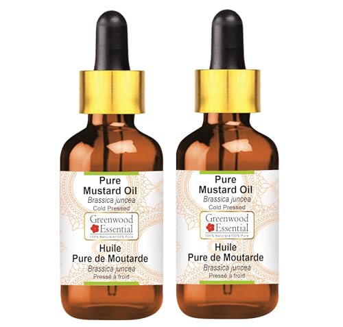 Huile de moutarde Brassica Juncea Greenwood Essential pressée à froid lot de 2 x 100ml