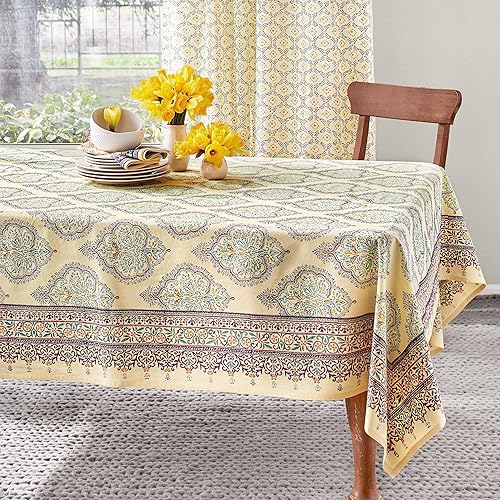 Rocío  elegante y decorativo amarillo azul francés Mantel