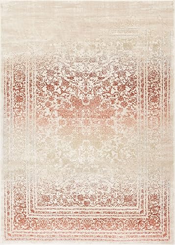 Miniatura 2 de Well Woven Kensington - Alfombra moderna de cobre melange, diseño vintage con medallón oriental envejecido, 3 pies 11 pulgadas x 5 pies 3 pulgadas