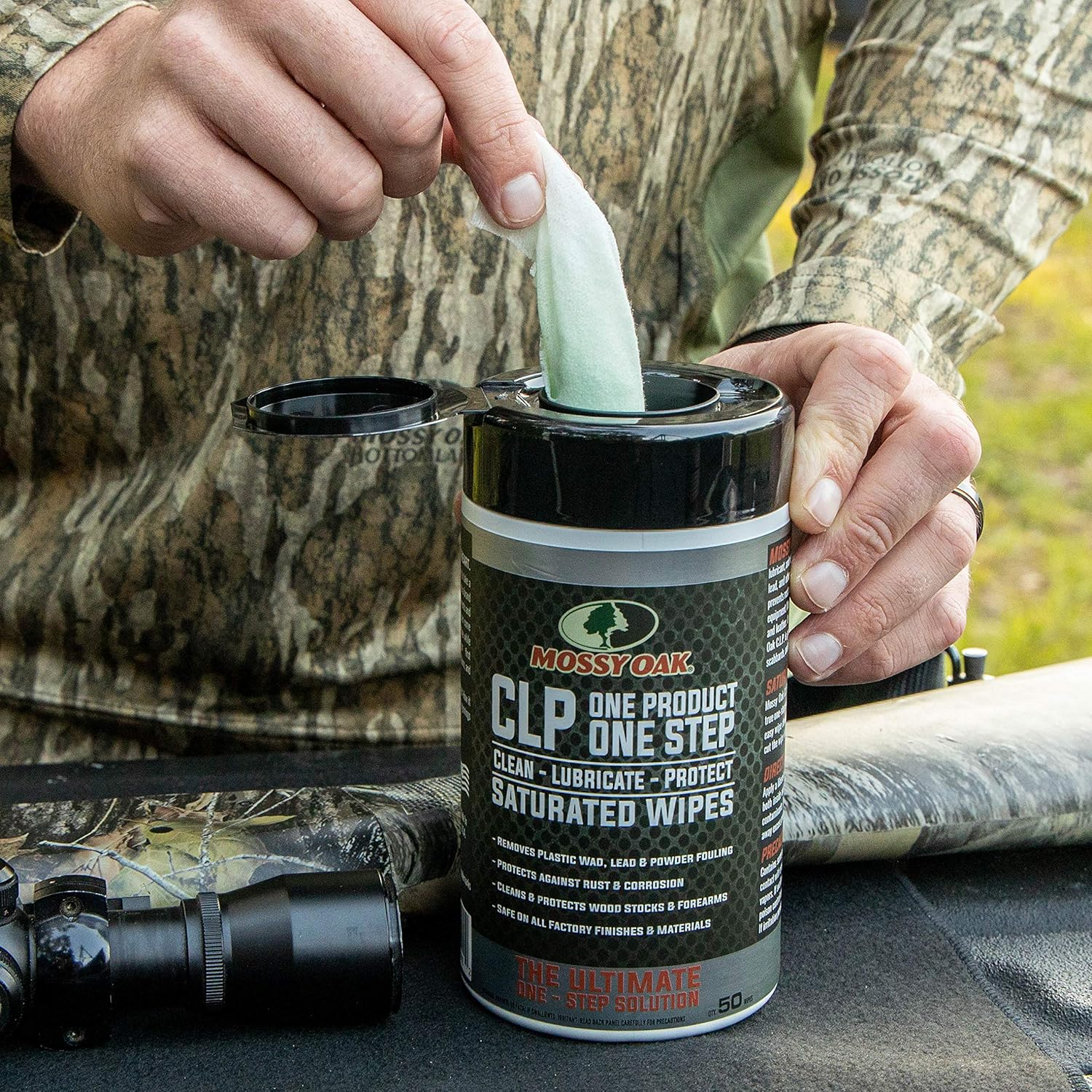 Mossy Oak CLP Saturated Gun Oil Wipes | One Product. One Step. [ CLP] Cleaner, Lubricant, Protectant | The Ultimate One Step Gun Cleaning Oil & Lubricant Wipes | Gun Cleaning Supplies : Sports & Outdoors