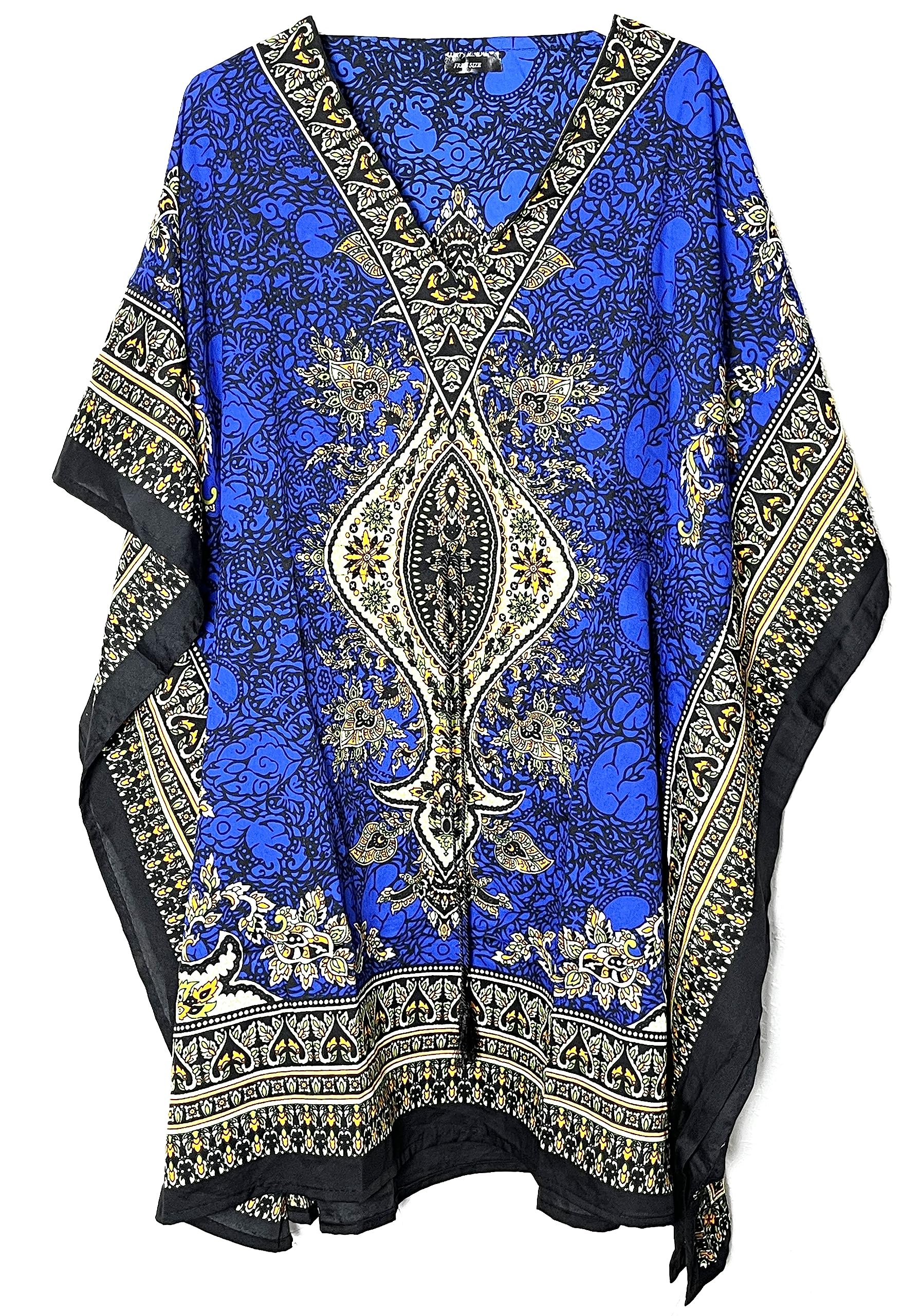 HCZ Kaftan Vestido de Mujer Verano,Manga Corta,Talla Unica, Hecho en India