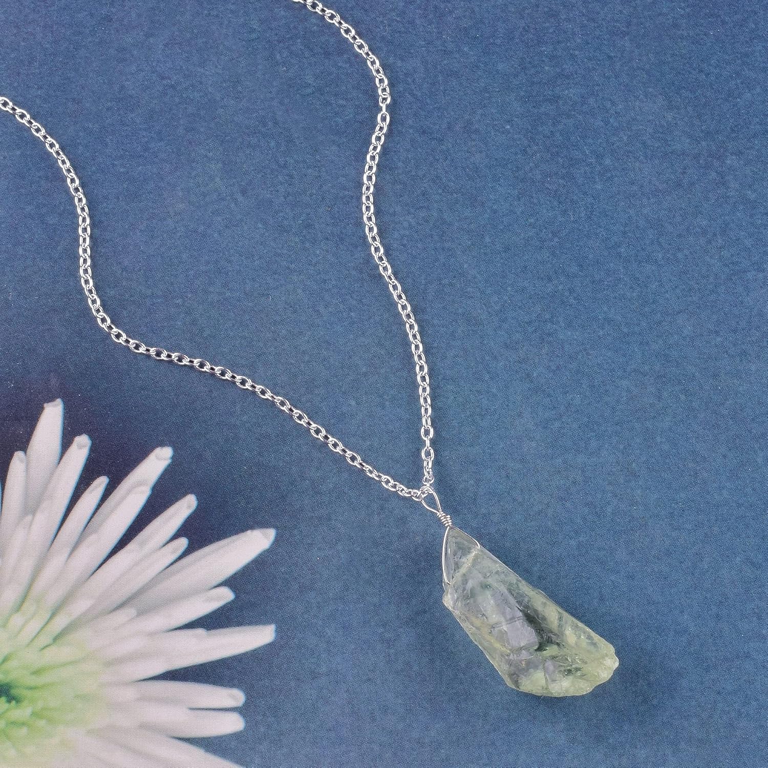 Natural Raw Green Amethyst Gemstone Pendant Necklace, Rough Gemstone, Gift For Her, Healing Stones, Pendants For Women (green amethyst) - Image 3